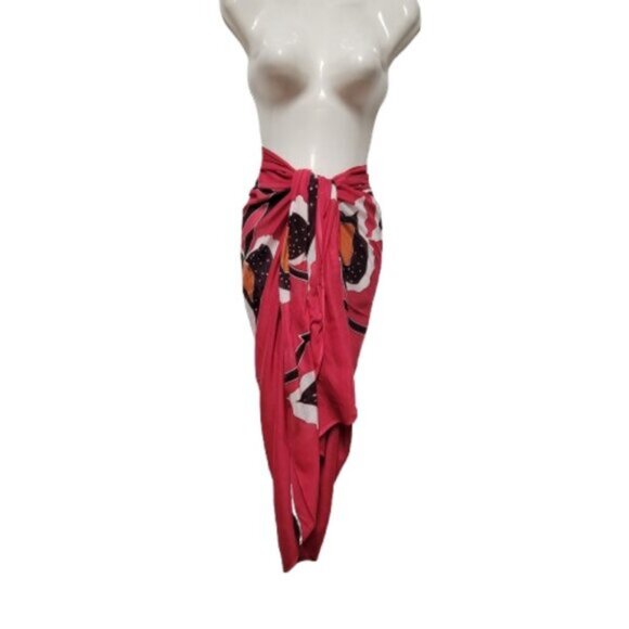 Womens Sarong Pareo Cotton Wrap HandPainted Batik Wrapskirt Beachwear -NEW - Picture 5 of 5